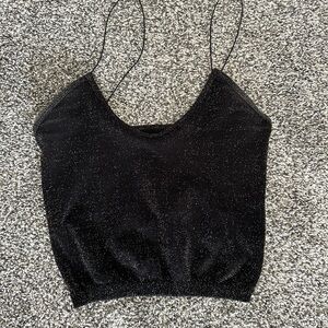 Free People Black Sparkle Camisole Size XS